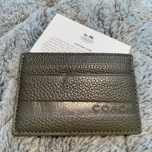 Coach dark gray card case